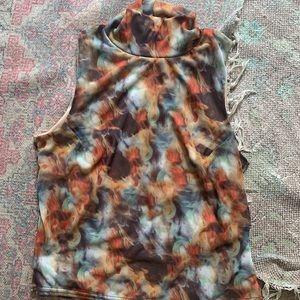 Pretty Little Thing Marbled Mesh Crop Top
